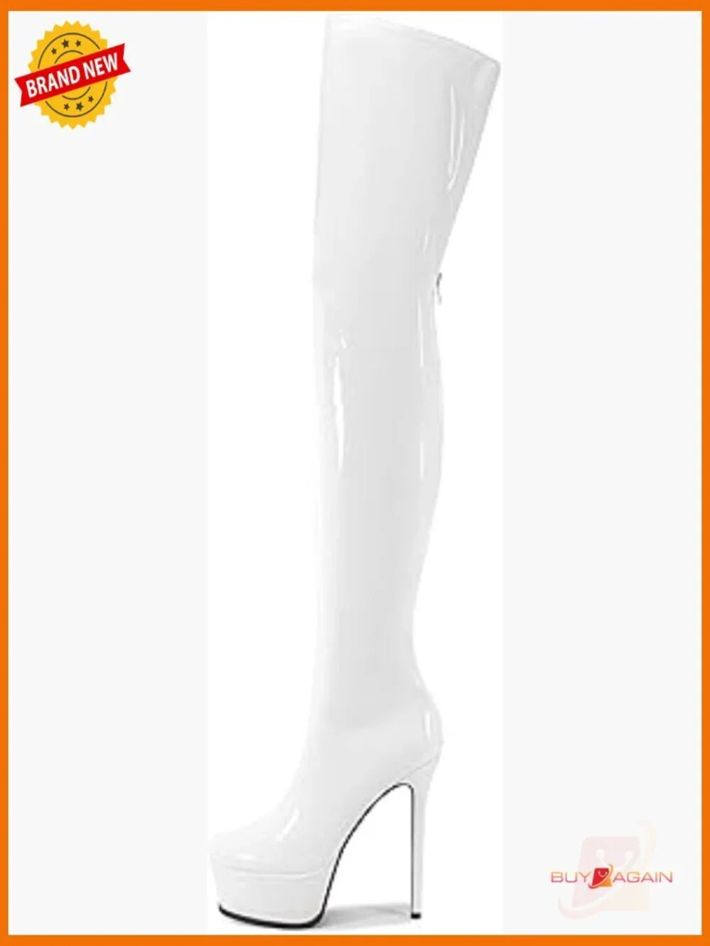 Over the Knee Thigh High Boots Stiletto Heel Platform Round Toe Zip Closure